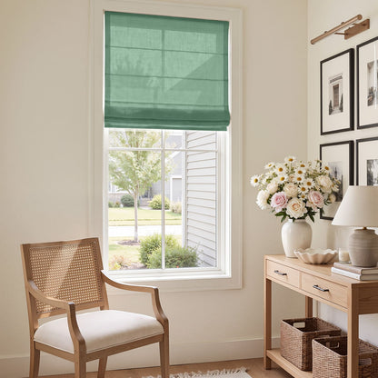 Linden Linen Blend Sheer Roman Shade