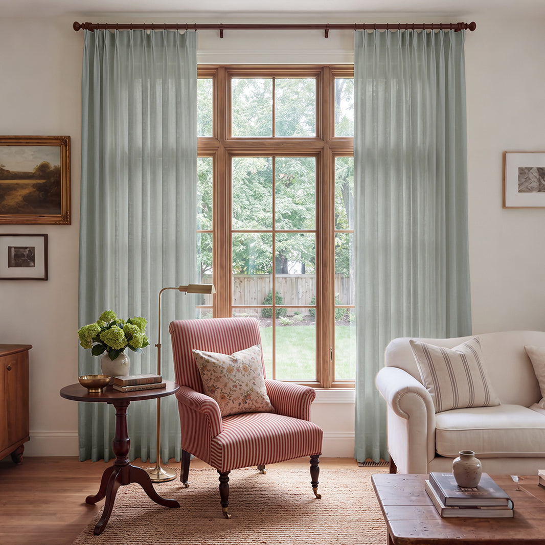 Terrace Crosshatch Linen Look Light Filtering Curtain