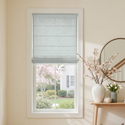 Braden Cotton Linen Light Filtering No-Drill Roman Shade