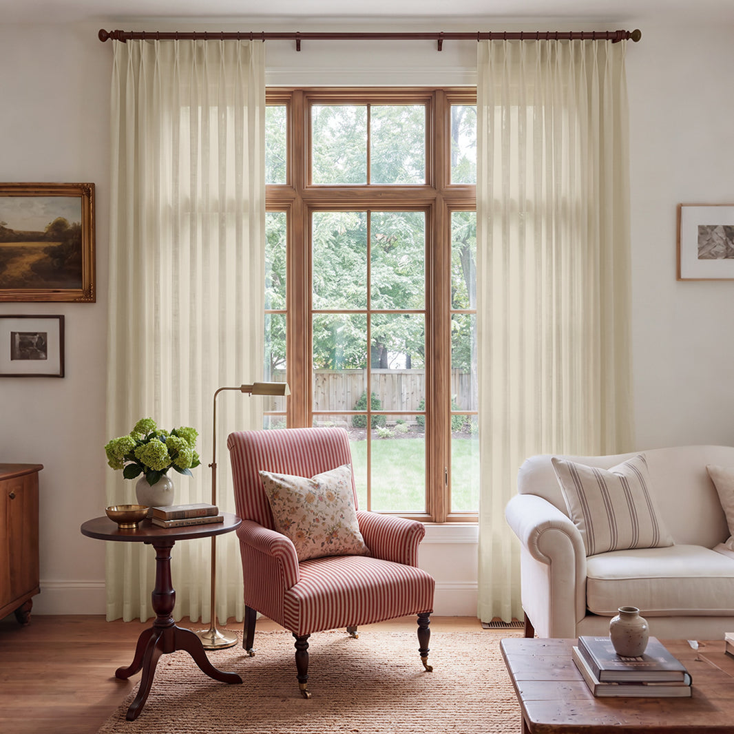 Terrace Crosshatch Linen Look Light Filtering Curtain