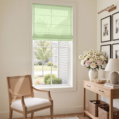 Linden Linen Blend Sheer Roman Shade