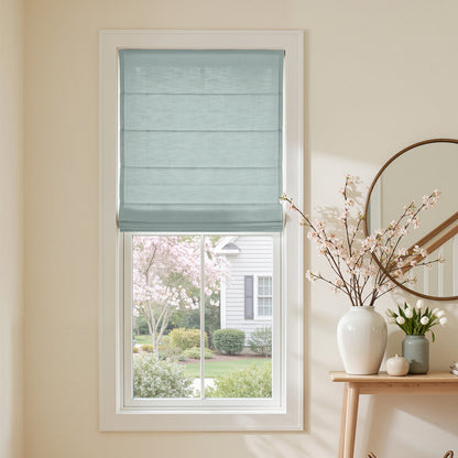 Braden Cotton Linen Light Filtering No-Drill Roman Shade