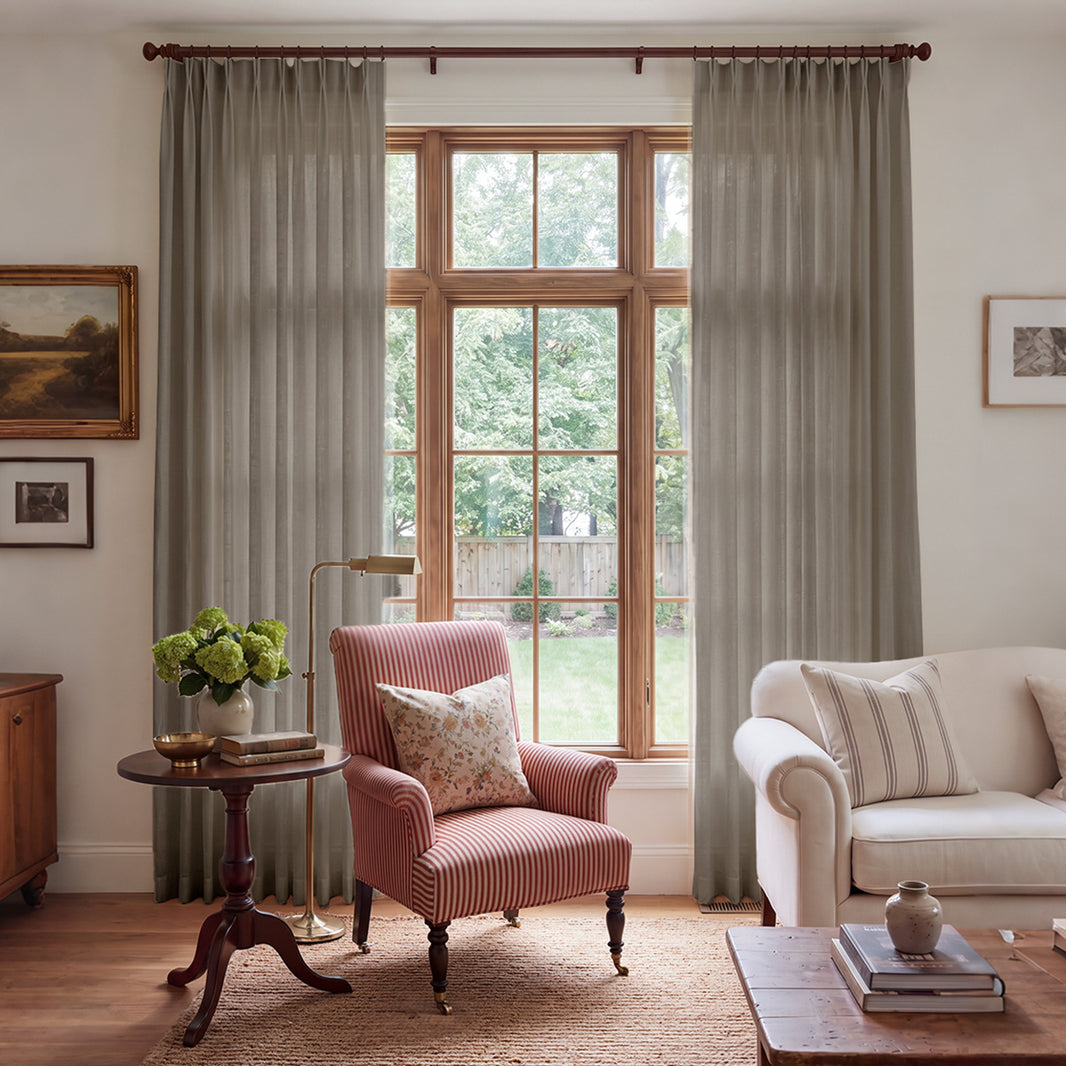 Terrace Crosshatch Linen Look Light Filtering Curtain