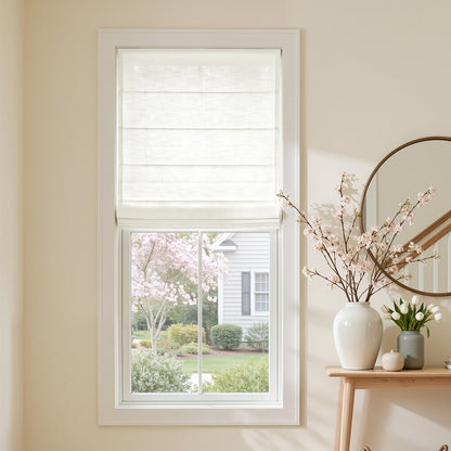 Braden Cotton Linen Light Filtering No-Drill Roman Shade
