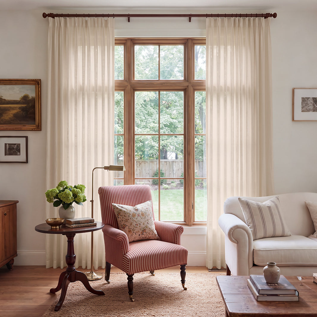 Terrace Crosshatch Linen Look Light Filtering Curtain