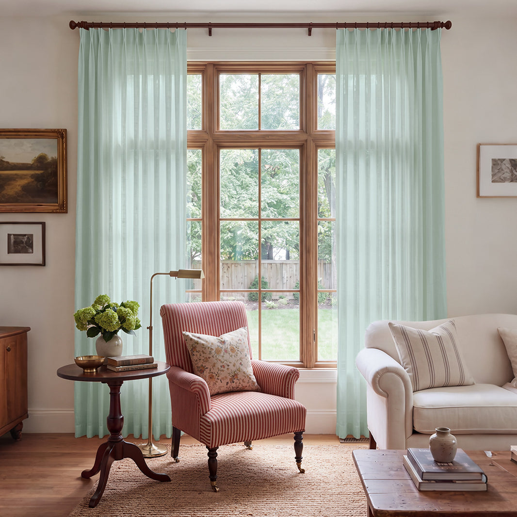 Terrace Crosshatch Linen Look Light Filtering Curtain