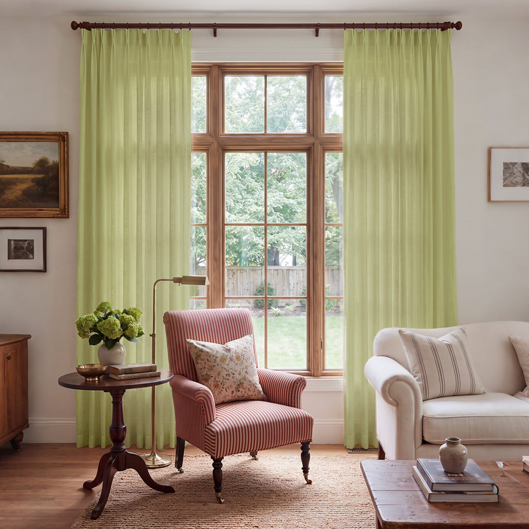 Terrace Crosshatch Linen Look Light Filtering Curtain