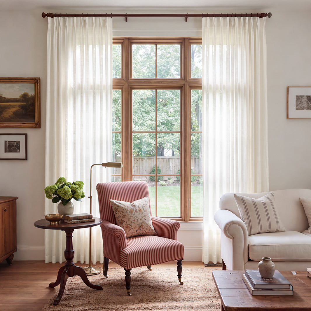 Terrace Crosshatch Linen Look Light Filtering Curtain