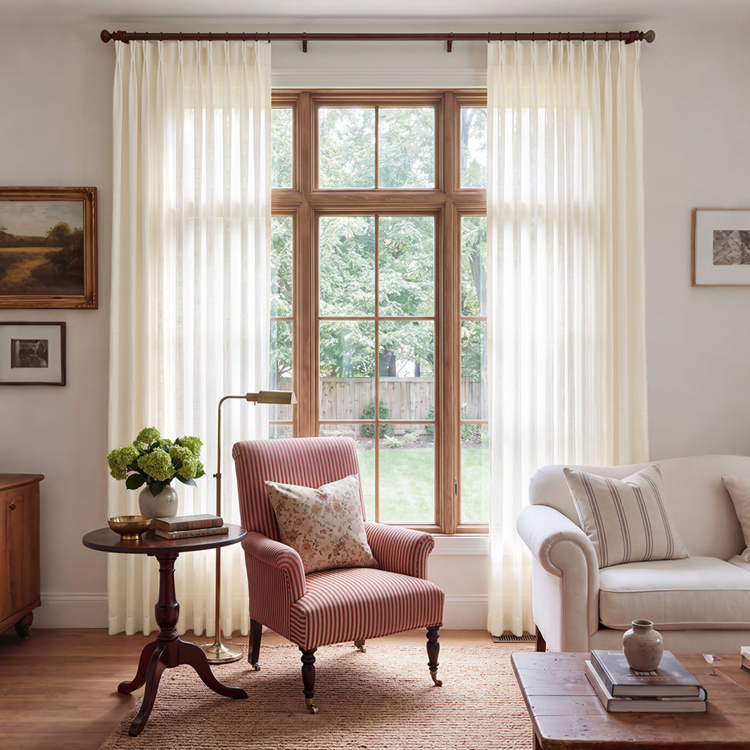 Terrace Crosshatch Linen Look Light Filtering Curtain