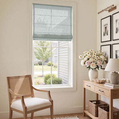 Linden Linen Blend Sheer Roman Shade