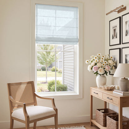 Linden Linen Blend Sheer Roman Shade