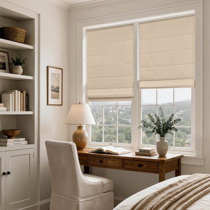 Haven Linen Blend 100% Blackout Roman Shade