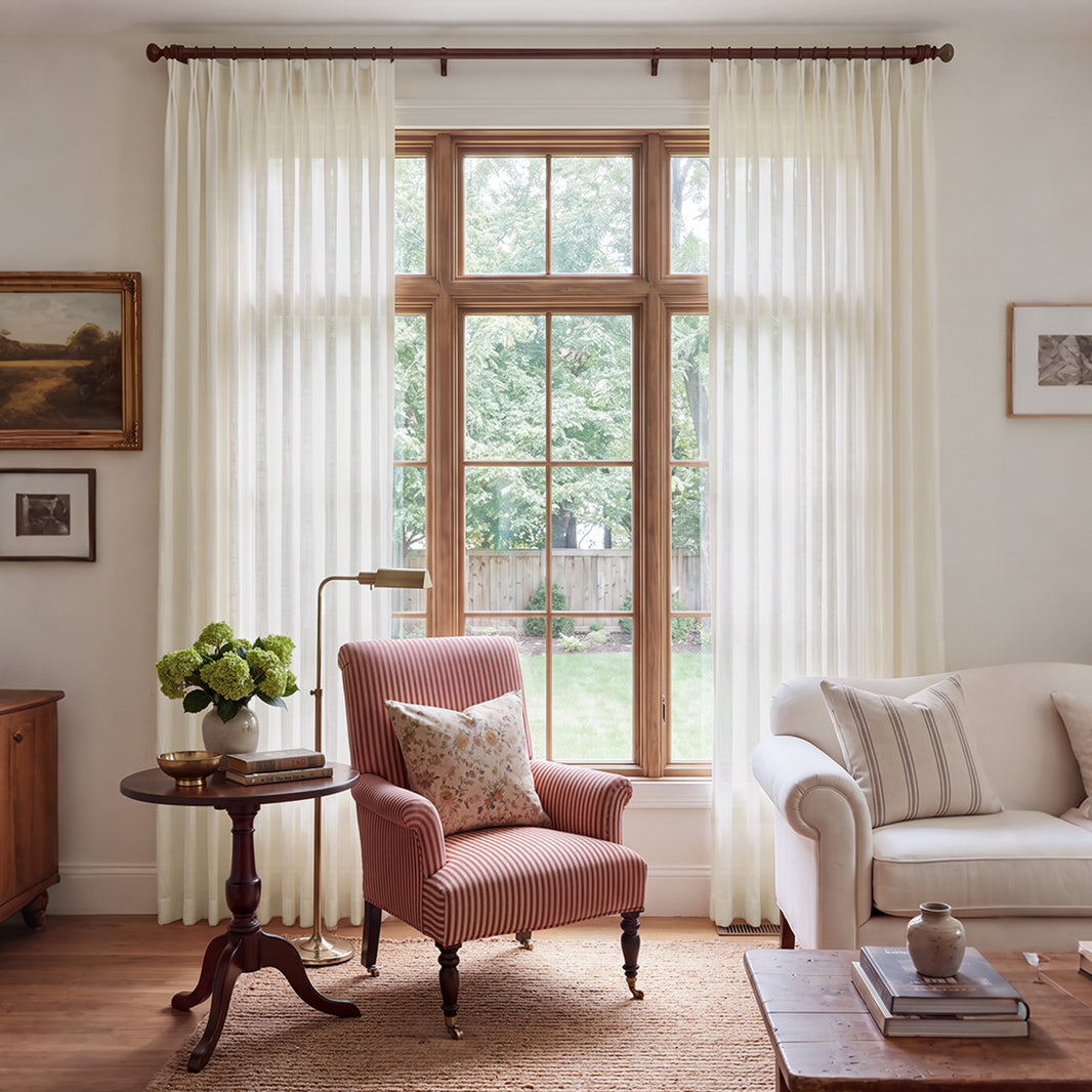 Terrace Crosshatch Linen Look Light Filtering Curtain