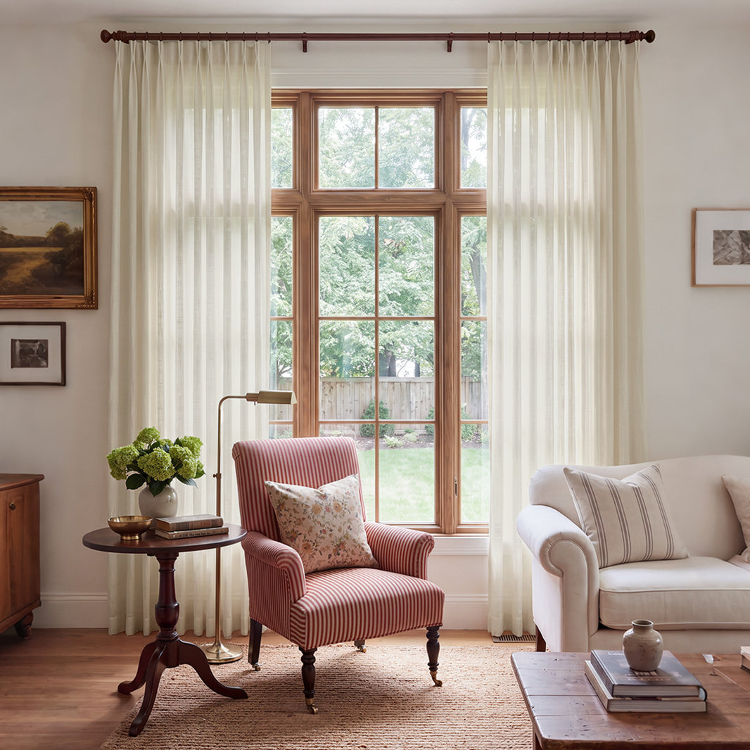 Terrace Crosshatch Linen Look Light Filtering Curtain