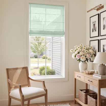 Linden Linen Blend Sheer Roman Shade