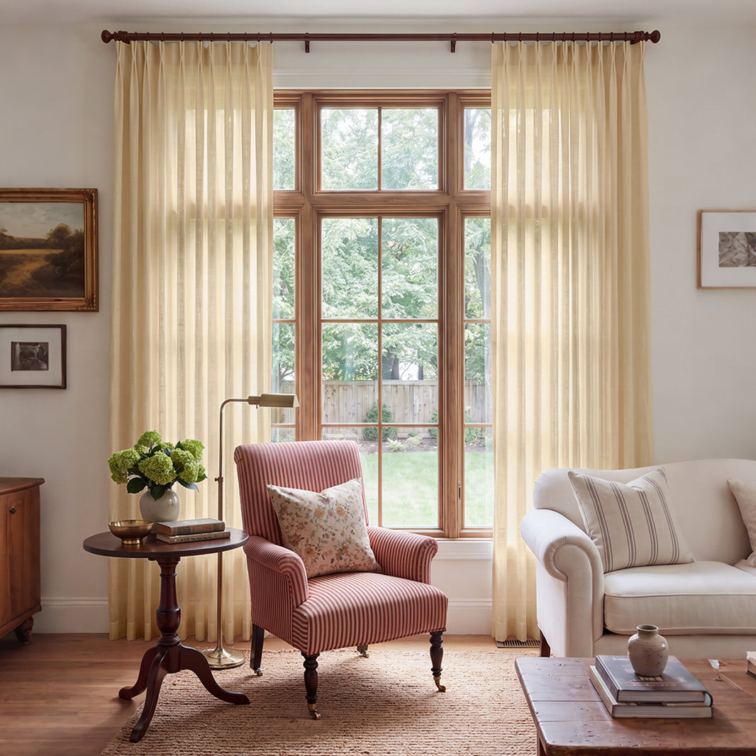 Terrace Crosshatch Linen Look Light Filtering Curtain