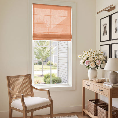 Linden Linen Blend Sheer Roman Shade