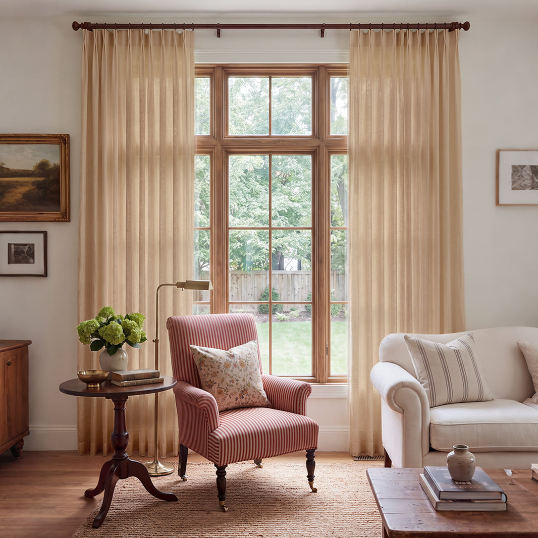 Terrace Crosshatch Linen Look Light Filtering Curtain