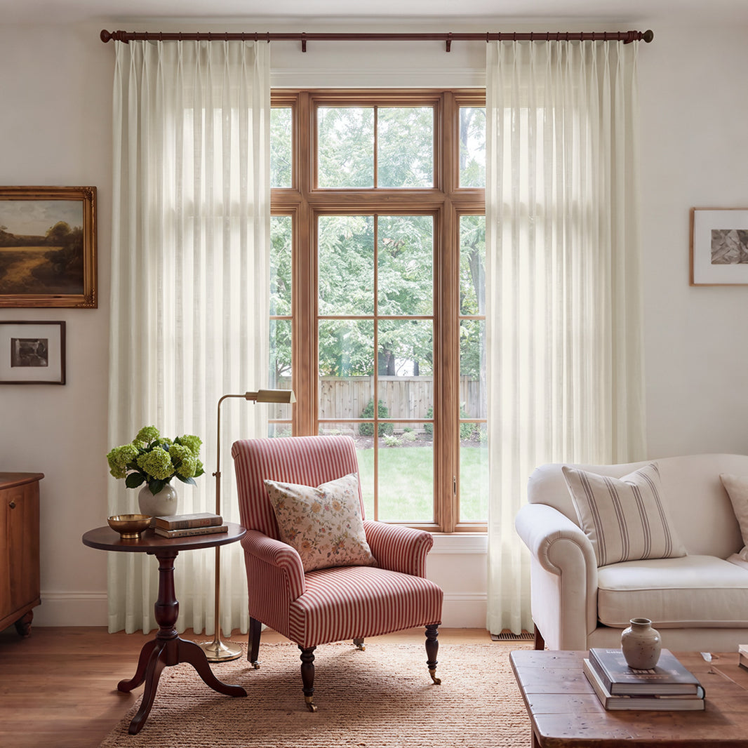 Terrace Crosshatch Linen Look Light Filtering Curtain