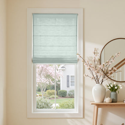 Braden Cotton Linen Light Filtering No-Drill Roman Shade
