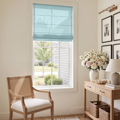 Linden Linen Blend Sheer Roman Shade