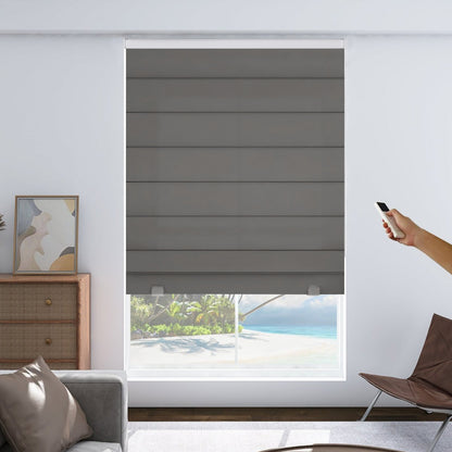 Joydeco Custom Motorization Blackout Roman Shades