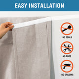 Joydeco Blackout Door Curtain - No Punching Self-Adhesive Velcro Privacy Thermal Insulated Door Curtain