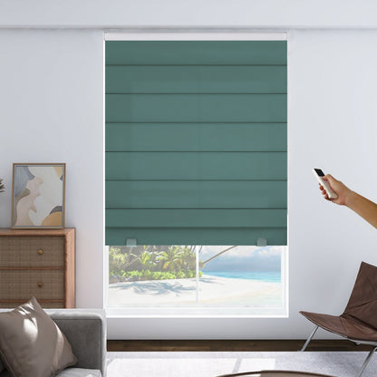 Joydeco Custom Motorization Blackout Roman Shades