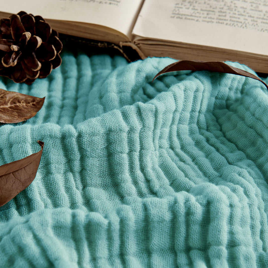 Manta de muselina 100 % algodón Joydeco para sofá cama y sofá, de 4 capas, ligera y transpirable, de gasa suave para todas las estaciones, manta de algodón de lujo para regalo. 