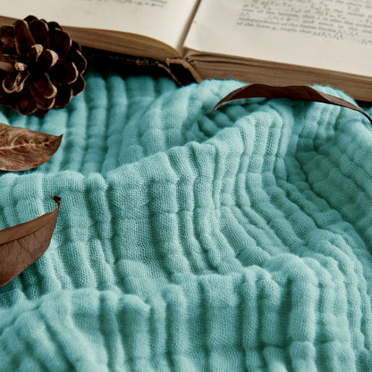 Joydeco 100% Cotton Muslin Throw Blanket for Couch Bed and Sofa, 4-Layer Lightweight and Breathable Soft Gauze Blanket for All Season, Luxury Throws Cotton Blanket Gift