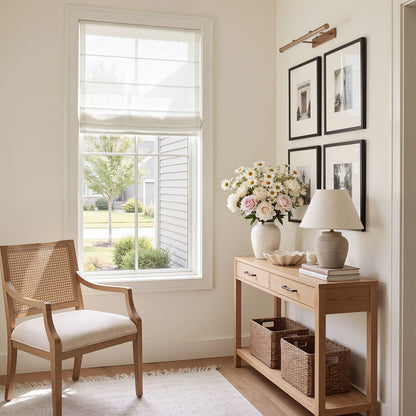 Linden Linen Blend Sheer Roman Shade