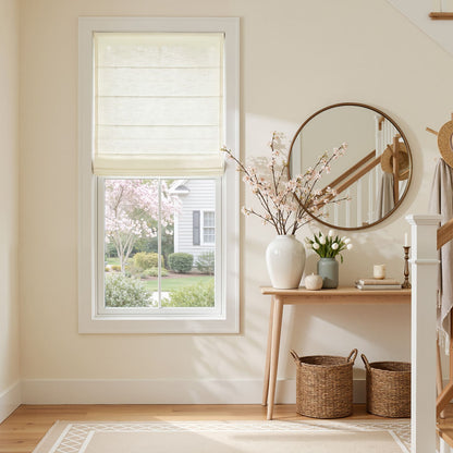 Braden Cotton Linen Light Filtering No-Drill Roman Shade