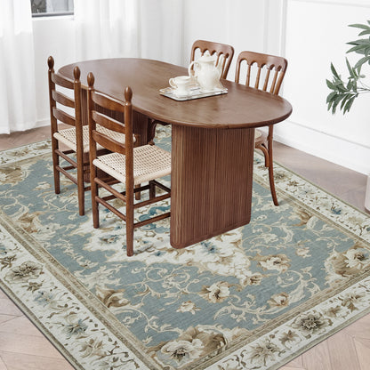 Joydeco Runner Rug Non Slip Machine Washable Vintage Rug, Low Pile Non Slip Chenille Print Rugs for Living Room, Entryway, Bedroom, Kitchen and Corridor, Bathroom