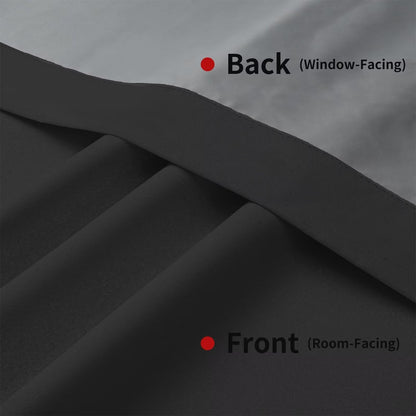 Joydeco 100% Blackout Curtains for Bedroom, Back tab Rod Pocket