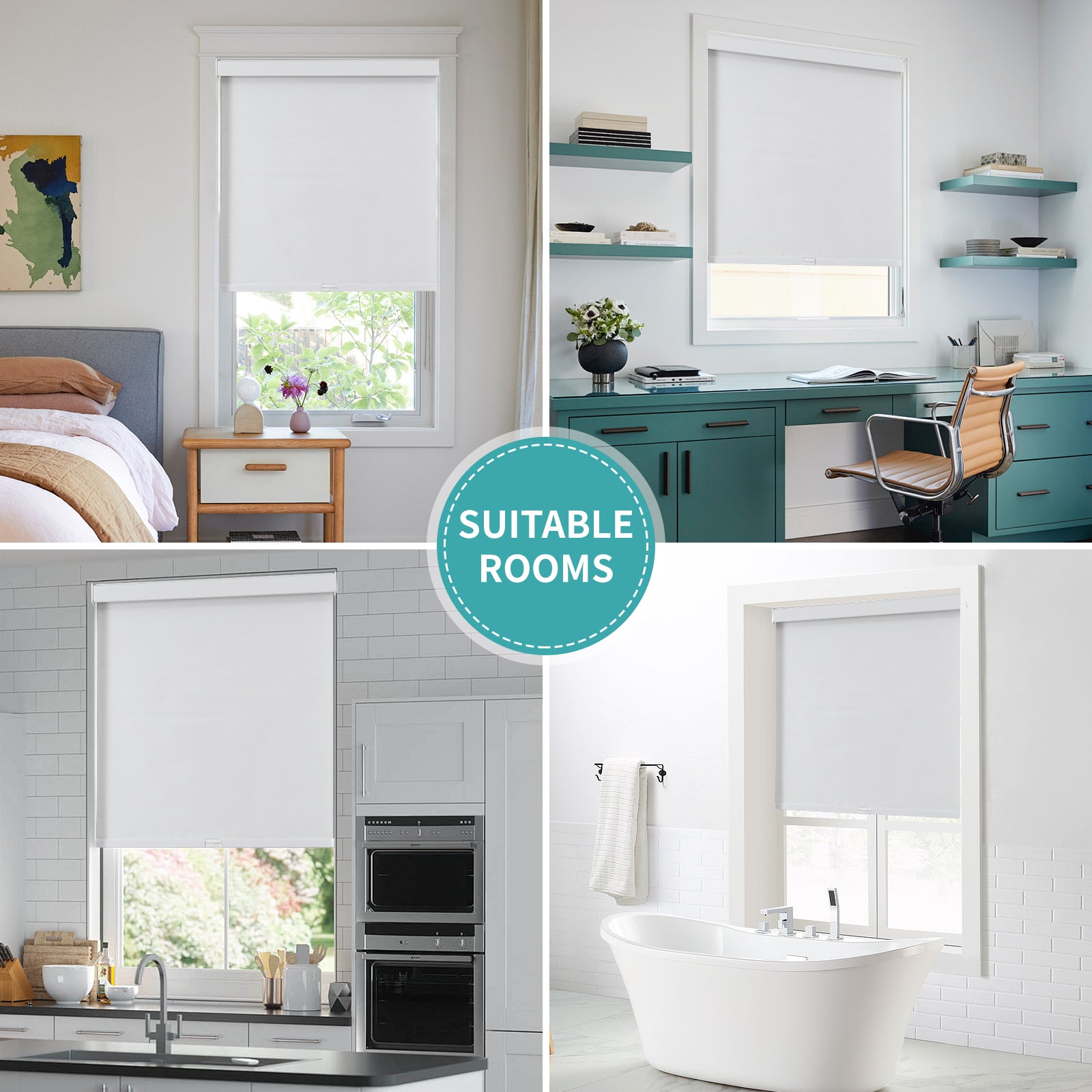 Free-Stop Cordless Blackout Roller Shades