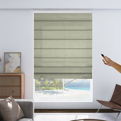 Joydeco Custom Motorization Blackout Roman Shades