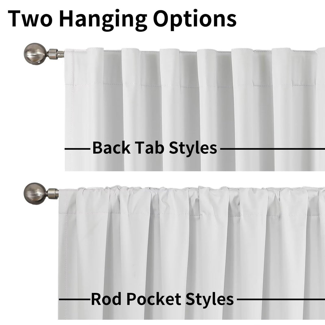 Joydeco 100% Blackout Curtains for Bedroom, Back tab Rod Pocket