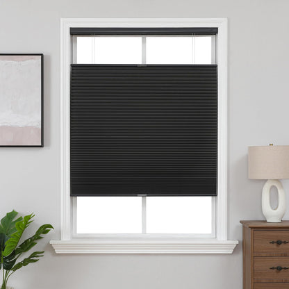 Custom No-Drill Honeycomb Shades - Cordless Blackout Blinds with Top Down Bottom Up Feature for Thermal and Noise Insulation