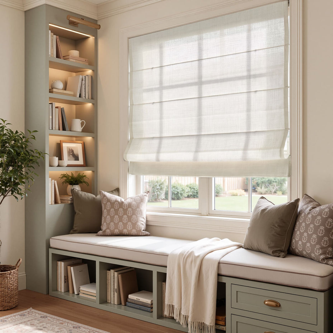 Avery Textured Linen Blend Light Filtering Roman Shade