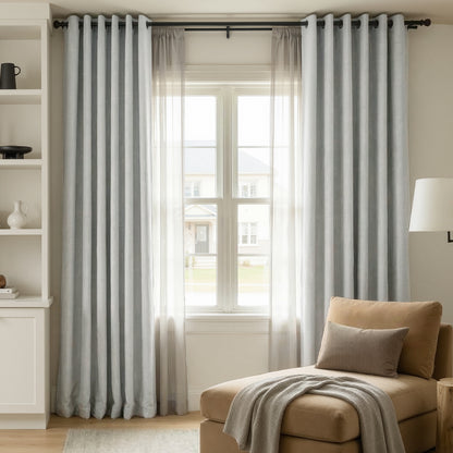 Cortinas opacas de lino personalizadas Joydeco