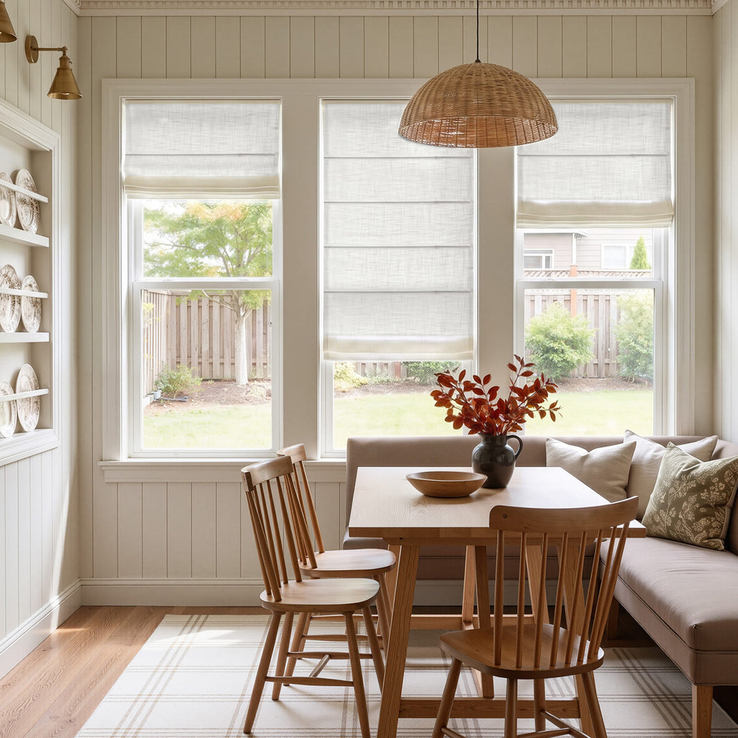 Emery Linen Light Filtering Roman Shade