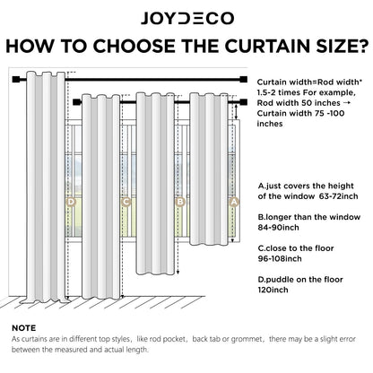 Joydeco Blackout Curtains Linen 100% Blackout Curtain for Bedroom, Rod Pocket & Back Tabs Window Drapes 2 Panels Set