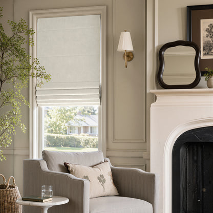 Haven Linen Blend Blackout No-Drill Roman Shade
