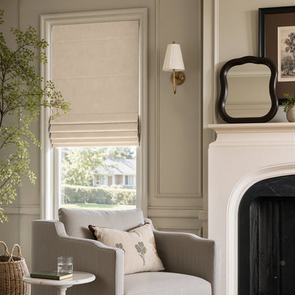 Haven Linen Blend Blackout No-Drill Roman Shade