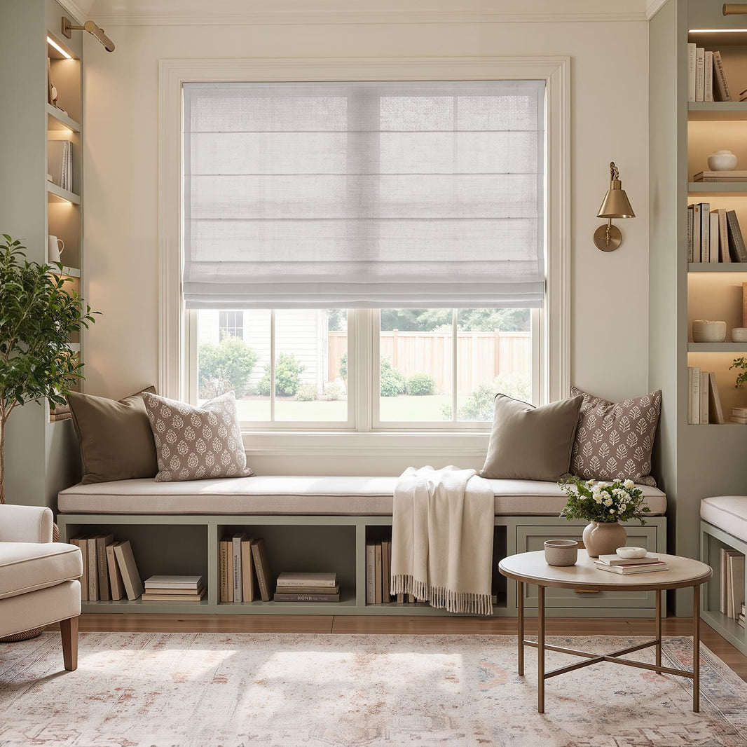 Avery Textured Linen Blend Light Filtering Roman Shade