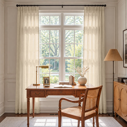 Cortinas opacas de lino Joydeco Flaxaline