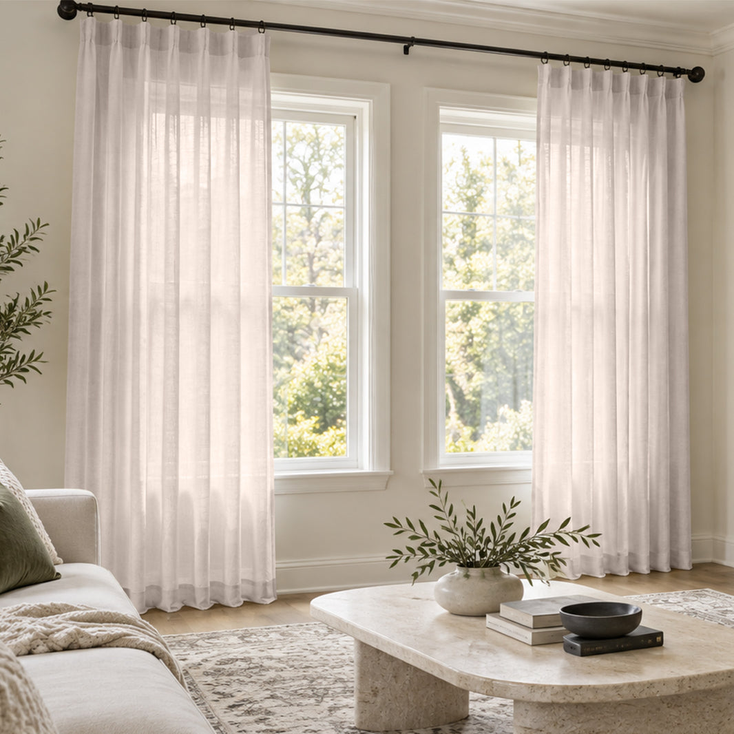 Hazel Linen Blend Sheer Curtain
