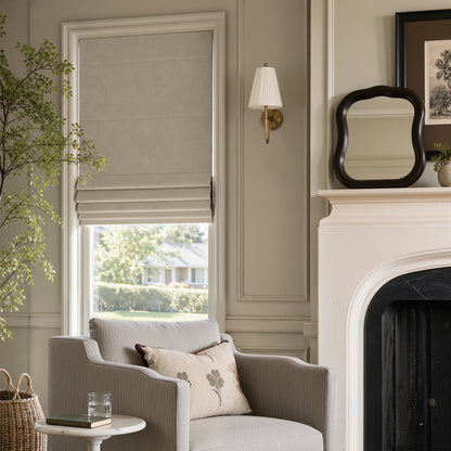 Haven Linen Blend Blackout No-Drill Roman Shade