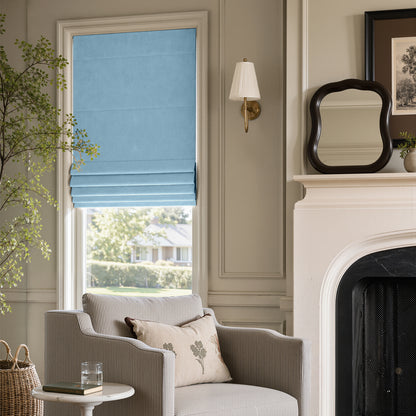 Haven Linen Blend Blackout No-Drill Roman Shade