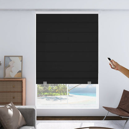 Joydeco Custom Motorization Blackout Roman Shades